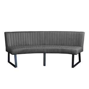 HomingXL Eetkamerbank Ovaal | Geschikt voor ovale tafel 240 cm | lederlook Missouri antraciet 09