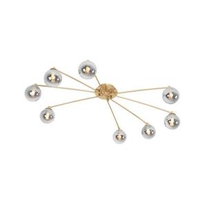 QAZQA Moderne Deckenleuchte Gold 8-Lichter mit Rauchglas - Athen
