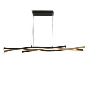 searchlightlighting Bloom LED-Deckenleuchte Swirl, schwarz mit Holzoptik