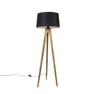 QAZQA Vloerlamp tripod_classic - Zwart - Landelijk - D 45cm