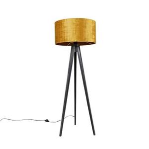 QAZQA Vloerlamp tripod_classic - Goud|messing - Modern - D 50cm
