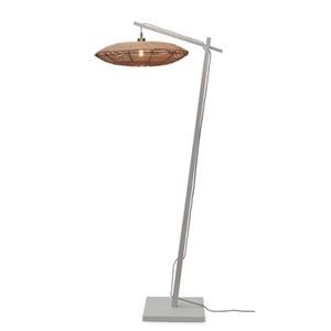 GOOD&MOJO Vloerlamp Tanami - Bamboe Wit|Rotan - 78x55x176cm