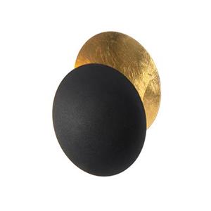 Qazqa Moderne Wandlamp Zwart Met Goud - Sunrise