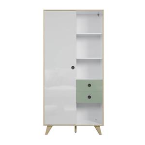 INTER-FURN Hochschrank Adelaide Highboard Weiß/Grün Hochglanz Lack B/H/T: 90 x 188 x 40 cm