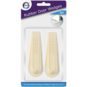 Set Van 2x Stuks Deurstoppers/deurwiggen - Wit - 12 Cm - Rubber - Deurstoppers