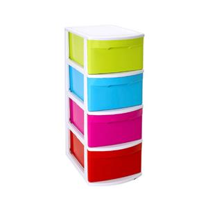 Forte Plastics Ladeblok/bureau Organizer Met 4x Lades Multi-color/wit L39 X B28.5 X H78 Cm adeblok