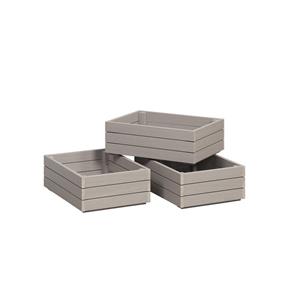 ebuy24 Regal Arona 3 Holzkisten grau.