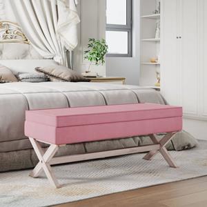 Vidaxl Hocker Mit Stauraum Rosa 110x45x49 Cm Samt