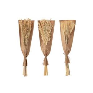 J-Line Bundel Gedroogde Bloemen Naturel Assortiment Van 3