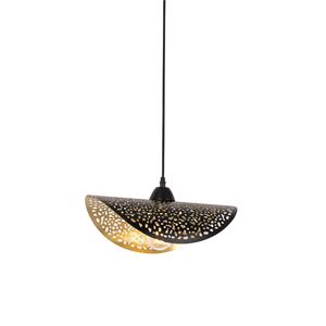 QAZQA Industriële hanglamp zwart met goud 35 cm - Japke