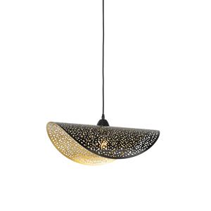QAZQA Industriële hanglamp zwart met goud 50 cm - Japke