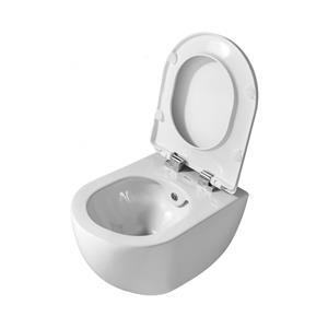SaniGoods Alpha Rimless randloos wandcloset glans wit met sproeier
