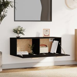 vidaXL Fächerschrank Wandschrank Schwarz 100x36,5x35 cm Holzwerkstoff (1-St)