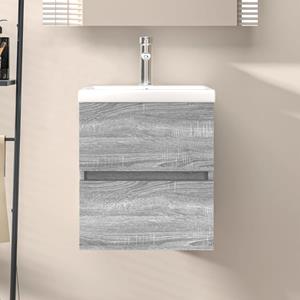 vidaxl Wastafelkast 41x38,5x45 cm bewerkt hout grijs sonoma eikenkleur