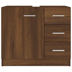 vidaXL Badezimmer-Set Waschbeckenschrank Braun Eichen-Optik 63x30x54 cm Holzwerkstoff, (1-St)