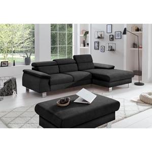 COTTA Polstergarnitur "Komaris", (Set), Set: bestehend aus Ecksofa und Hocker, Kopfteilverstellung
