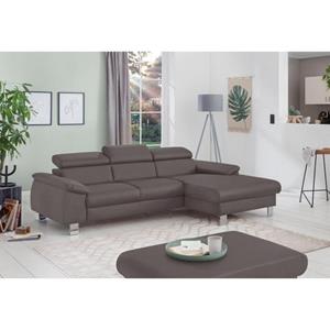 COTTA Polstergarnitur Komaris, (Set), Set: bestehend aus Ecksofa und Hocker, Kopfteilverstellung