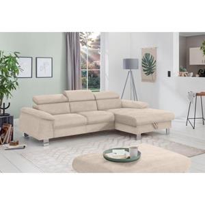 COTTA Polstergarnitur "Komaris", (Set), Set: bestehend aus Ecksofa und Hocker, Kopfteilverstellung
