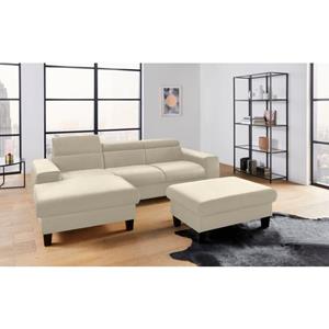 COTTA Polstergarnitur "Morven", (Set), Set: bestehend aus Ecksofa und Hocker, Kopfteilverstellung