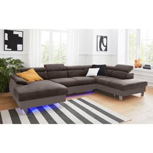 COTTA Polstergarnitur "Komaris", (Set), Set: bestehend aus Wohnlandschaft und Hocker, Kopfteilverstellung