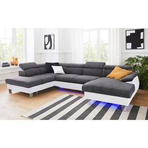 COTTA Polstergarnitur "Komaris", (Set), Set: bestehend aus Wohnlandschaft und Hocker, Kopfteilverstellung