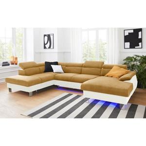 COTTA Polstergarnitur "Komaris", (Set), Set: bestehend aus Wohnlandschaft und Hocker, Kopfteilverstellung