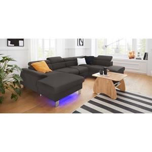 COTTA Wohnlandschaft Komaris, inklusive Kopfteilverstellung, wahlweise mit Bettfunktion und RGB-LED