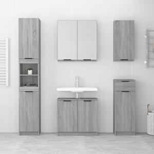 vidaXL Badezimmer-Set Wand-Badschrank Grau Sonoma 32x20x67 cm