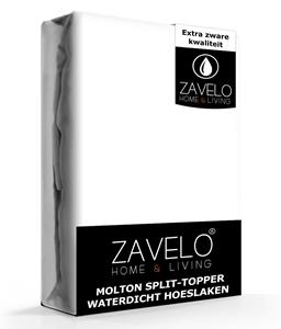 Zavelo Katoen Molton Waterdicht PU Split-Topper Hoeslaken-Lits-jumeaux (180x200 cm)