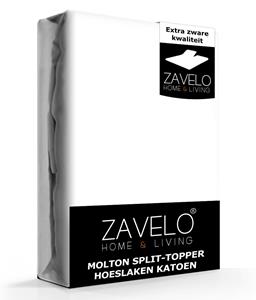 Zavelo Molton Split-Topper Hoeslaken (100% Katoen)-Lits-jumeaux (180x200 cm)
