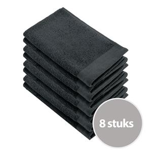 Walra Soft Cotton Gastendoekjes 30x50 cm 550gram Antracite - 8 stuks