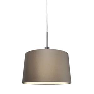 QAZQA Moderne Hängelampe schwarz mit Schirm 45 cm taupe - Combi 1