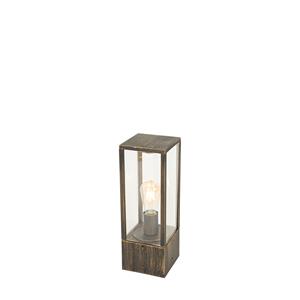 QAZQA staande Buitenlamp charlois - Goud|messing - Industrieel - L 1