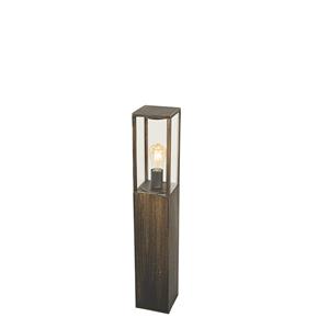 QAZQA staande Buitenlamp charlois - Goud|messing - Industrieel - L 1