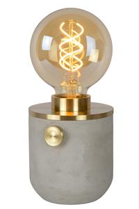 Lucide TANNER Tafellamp-Mat Go.-Ø10-1xE27-60W-Alumin.
