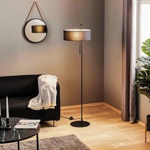 ACB ILUMINACIÓN Textiel-vloerlamp Clip, zwart, hoogte 150 cm