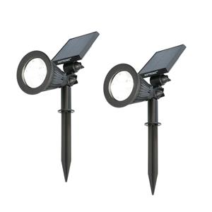 HOFTRONIC™ 2x Bend LED Solar Prikspot 6000K daglicht wit IP65 waterdicht Tuinspot