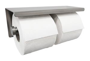 Mueller dubbele toiletrolhouder met planchet 304-RVS