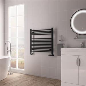 Eastbrook Biava multirail handdoekradiator 75x70cm 532W zwart mat