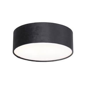 QAZQA Deckenleuchte schwarz 30 cm mit goldener Innenseite - Drum