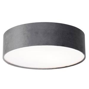 Qazqa Moderne Plafondlamp Grijs 40 Cm Met Gouden Binnenkant - Drum