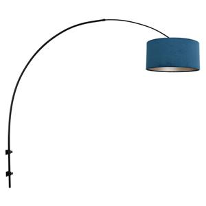 Steinhauer Wand booglamp Sparkled met blauwe kap 8245ZW