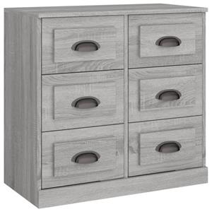 vidaXL Dressoir 70x35,5x67,5 cm bewerkt hout grijs sonoma eikenkleurig