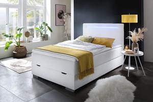 Meise.Möbel Boxspringbett Las Vegas 2, inkl. LED Beleuchtung im Kopfteil, mit Bettkasten und Topper