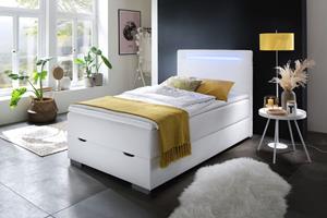 Meise.Möbel Boxspringbett Las Vegas 2, inkl. LED Beleuchtung im Kopfteil, mit Bettkasten und Topper