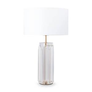 Maytoni Muse tafellamp, wit, hoogte 53 cm, textiel/glas