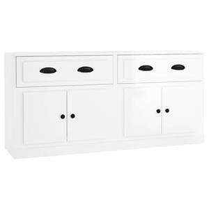 VidaXL Dressoirs 2 st bewerkt hout hoogglans wit