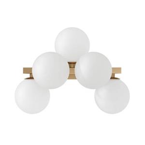 Dallas Moderne 5-flammige Wandleuchte Gold, mattweißer Schirm, G9 - Maytoni