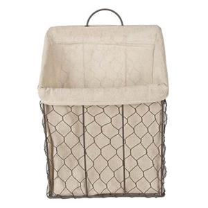 Clayre & Eef Opbergmand 23x9x37 cm Bruin Beige Ijzer Textiel Mand