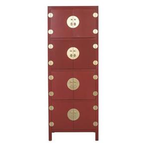 Fine Asianliving Chinese Kast Ruby Rood B67xD45xH180cm - Orientique